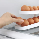 Triogift Automatic Scrolling Egg Rack Holder Storage Box Egg Basket Container Organizer Rolldown Refrigerator Egg Dispenser For Kitchen