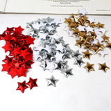 Triogift 100Pcs Gold/Silver Stars for Christmas Party Decor Foam Fabric Stars DIY Scrapbook Cards Ornaments Embellishments Accessory