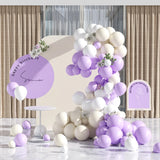 Triogift 97pcs - White Purple Latex Balloon Arch Set Birthday, Wedding, Anniversary, Celebration, Party Decoration