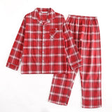 Triogift Plaid Design Multi Colors Warm Cotton Flannel Long-sleeved Trousers Pajamas for Men Autumn and Winter Homewear Sleepwear Sets