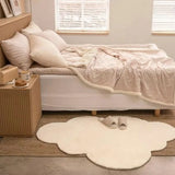 Triogift Cloud Shaped Bedside Carpet Soft Plush Bedroom Rugs Non Slip Floor Mat for Living Room Nursery Baby Play Mat Home Decorative Rug