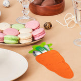 Triogift  2/4/6pcs Easter Knife Fork Bags Felt Carrot shape Cutlery Holder Bag for Easter Party Table home Decorations Tableware Organizer