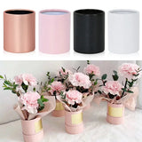 Triogift 4Pcs Mini Flower Box Portable Round Rose Bouquet Bucket Boxes Wedding Party Table Decoration DIY Gift Packaging Valentine's Day