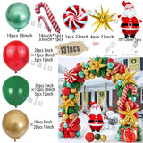 Triogift Christmas Balloon Set Candy Cane Aluminum Red Green Christmas Tree New Year Party Balloon Chain Arch Decoration Supplies Gifts