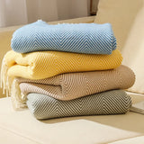 Triogift Woven Sofa Cover Blanket with Tassel, Office Air Conditioning Blanket, Floating Window, Four Seasons, Universal