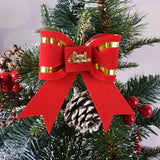 Triogift Christmas Bow Red Velvet Bow Christmas Tree Toppers Ornament Large Wreath Bows Door Wall Decor New Year Xmas Party Decoration