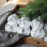 Triogift 6pcs Transparent White Snow Ball Christmas Balls Pendant Xmas Tree Decoration Clear Baubles Hanging Ornament Home decor New Year