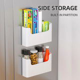 Triogift  Kitchen Cabinet Door Storage Box Cling Film Holder Wall Mounted Basket Artifact Tool Household Sundries Collection Organizer Box