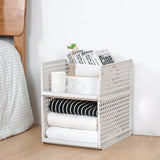 Triogift Multi-Size Clothing Organizer Stackable Wardrobe Storage Box Plastic Drawer Organizer Home Storage Box Closet For Socks Shelf