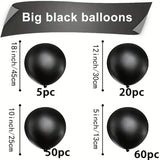 Triogift 135pcs Black Latex Balloon Arch Garlands Holiday Party Dance Birthday Party Photo Props Anniversary Party Spot Decorations