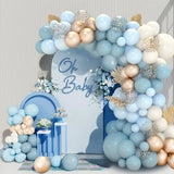 Triogift Blue Balloon Garland Arch Kit 1st Birthday Party Decoration Kids Baby Shower Boy Wedding Birthday Ballon Foil Latex Ballon