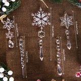 Triogift 10pcs Christmas Decoration Snowflake Simulation Ice Pendants Xmas Tree Hanging Ornaments fake Icicle Winter Party Home Decor