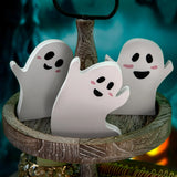 Triogift 3pcs /set Wooden Ghost Tiered Tray Halloween Decor Wooden Table Sign For Halloween Party Home Decor