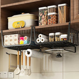 Triogift Kitchen Under Cabinet Basket Storage Shelf Tissue Cup Holder Closet Desk Hanging Rack Hollowed Pullout Drawer Sliding Basket