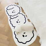 Triogift  Bedside Rugs White Carpet Thickened Cartoon Door Mat Bedroom Rug LivingRoom Decorative IG Cute Kitten Puppy Customized 양탄자 тапис