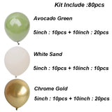 Triogift  Beige Green Balloon Garland Arch Kit Baby Shower Decoration Wedding Engagement Ballons Birthday Baptism Christening