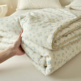 Triogift Summer Quilt Style Class A Knitted Aerobic Cotton Printed Soybean Quilt Summer Bedspread Home Textiles