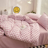 Triogift Small Checker Bedding Duvet Cover Set