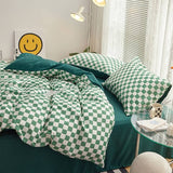 Triogift Small Checker Bedding Duvet Cover Set