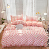 Triogift Small Checker Bedding Duvet Cover Set