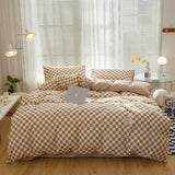 Triogift Small Checker Bedding Duvet Cover Set