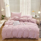 Triogift Small Checker Bedding Duvet Cover Set