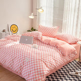 Triogift Small Checker Bedding Duvet Cover Set