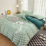 Triogift Small Checker Bedding Duvet Cover Set