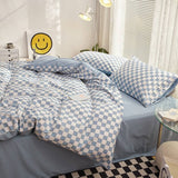 Triogift Small Checker Bedding Duvet Cover Set