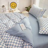 Triogift Small Checker Bedding Duvet Cover Set