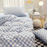 Triogift Small Checker Bedding Duvet Cover Set