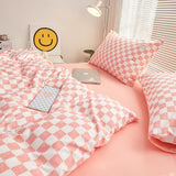 Triogift Small Checker Bedding Duvet Cover Set