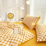 Triogift Small Checker Bedding Duvet Cover Set