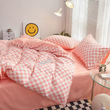 Triogift Small Checker Bedding Duvet Cover Set