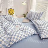 Triogift Small Checker Bedding Duvet Cover Set