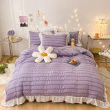 Triogift Ribbed Softie Bedding Set