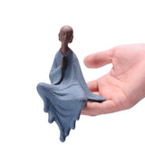 Triogift Clay Monk Figurine Decor