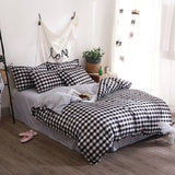 Triogift Black Plaid Bedding Set