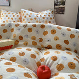 Triogift Autumn Pumpkins Print Bedding Set