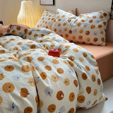 Triogift Autumn Pumpkins Print Bedding Set