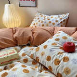 Triogift Autumn Pumpkins Print Bedding Set