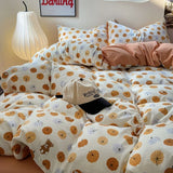 Triogift Autumn Pumpkins Print Bedding Set