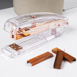 Triogift Elegance Transparent Rose Gold Stapler