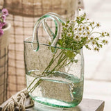 Triogift Basket-Bag Cottagecore Glass Vase