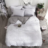 Triogift Plain Grid Bedding Set