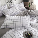 Triogift Plain Grid Bedding Set