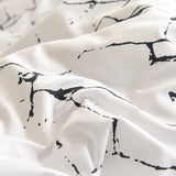 Triogift White Stone with Black Veins Bedding Set