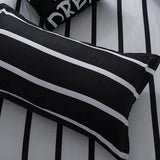 Triogift Black & White Striped Bedding Set