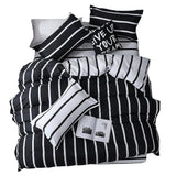 Triogift Black & White Striped Bedding Set