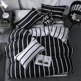 Triogift Black & White Striped Bedding Set